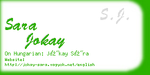 sara jokay business card